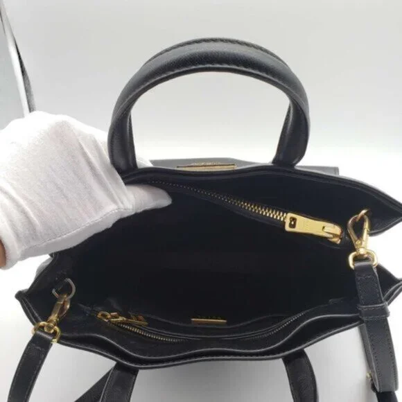 Prada Saffiano Triple Pocket Nero Black Shoulder Bag - Picture 11 of 16